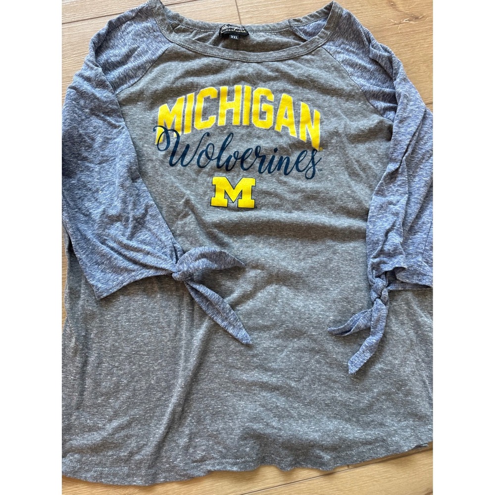 Gameday Couture Michigan Wolverines Raglan‎ Tie Sleeve Top size XXL